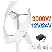 3000W Vertical Axis Wind Turbine Generator 12V/24V Magnetic Turbine Controller