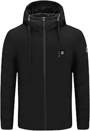[WBaRJ] Heated Jacket for Men Women - USB Charging Electric Body Warmer, Waterproof & Windproof Heating Jackets for Riding Bicycle, Motorcycle, Fishing, Skiing, Snow Plow,A,3XL