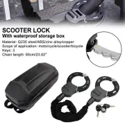 Motorcycle Bike Electric Scooter Lock with Key 60cm Chain Lock Anti Theft W /Bag