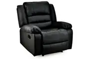 FORTIA Luxury Recliner Lounge Chair, Single Faux Leather Armchair, for Home Theatre Cinema, Elderly, Black
