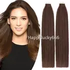 Tape-in Human Hair Extensions Invisible Seamless Skin Wefts Russian Hair Fashion