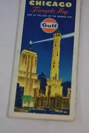 1972 GULF Road map of Metropolitan CHICAGO