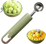 Fruit Baller Scoop - Stainless Steel Watermelon Scooper Spoon,Fruit Scooper and Baller, Ice Cream Spoon, Watermelon Baller Scoop, Round, for Kitchen, Fruit Salad, Garnish