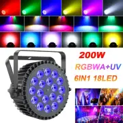 200W 18LED RGBWA+UV PAR Light DMX Strobe Beam DJ Disco Party Stage Lighting
