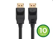 Monoprice DisplayPort 1.2a Cable, 10ft (10-Pack) up to 4K (3840x2160p) 3D Video