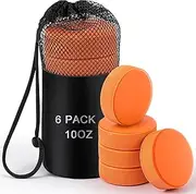 ShinyRelief 6 Pack Weighted Ice Hockey Pucks Heavy Training Puck with Mesh Carrying Bag Weighted Hockey Pucks Official Size for Stick Handling and Training (Orange,10 oz)