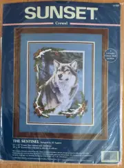 Sunset Crewel Kit The Sentinel Wolf Sealed 11109 Al Agnew