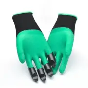 2 Hand Claw Garden Rubber Gloves Gardening Digging Planting Durable Waterproof