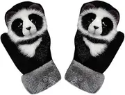 [KUYYFDS] Kids Thermal Gloves Kids Winter Gloves Cute Plush Panda Full Finger Gloves Soft Thermal Mittens Baby Toddler