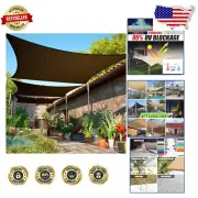 Rectangle 11' x 16' Brown HDPE Sun Shade Sail - Durable, Breathable & Stylish