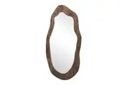 Willow & Silk Wood-Framed Large 100x49cm Mid-Century Asymmetric Wall Mirror