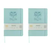2x Spirax Platinum Inspo A5 70gsm Ruled Paper Linen-Look Journal 160 Page Green