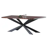 在飛比找蝦皮商城優惠-【RB1057-5】米字7尺餐桌(自然邊胡桃)(東部及桃園以
