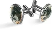 [Generic] Men's Cufflinks, Animal Black Cute Labrador Dog Muzzle Stare Cuff Links for Men, Classic Cufflinks Black for Suit Shirt Wedding Business Birthday Jewelry Gift