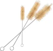 Gatuida 3pcs Stainless Steel Flask Brush Set Versatile Tube Cleaning Brushes for Beakers Test Tubes Lab Glassware Soft Bristles Multiple for Easy Access to Narrow Spaces