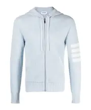 4 Bar Stripes intarsia-knit cardigan 4,5 light blue