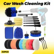 Universal For Car Cleaning Wash Set Interior Exterior Engine Wheel Drill Brush