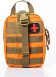 Durable Tactical Rip Away Medical Pouch First Aid Kit Utility Bag MOLLE Orange