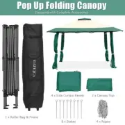 ANGELES HOME Pop Up Canopy Tent 13' x 13' Folding Semi-Permanent Square Green