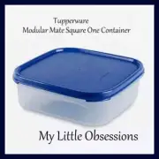 Tupperware New Modular Mate Mates Storage Container Square 1 Blue Lid Seal