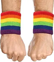 [Tough Headwear] Sports Wristbands - Wrist Sweatbands for Men & Women - Stretchy & Sweat Absorbing Cotton Terry - Perfect for Basketball, Football, Tennis, Soccer, Running & Working Out - 1 Pair