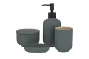 4pc Academy Becket Bathroom Caddy Sink Toiletries/Soap Dispenser Pump Set Green