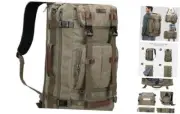 Canvas Backpack Vintage Travel Backpack Large Laptop Bags Classic Light Green