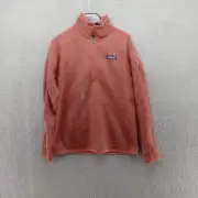 Patagonia Jacket Womens Small Burl Red 1/4 Zip Pullover Better Sweater Fleece