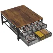 Coffee Pod Holder For Counter, Wooden K Cup Holder with Sliding Drawer, Large...