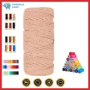 100% Natural Macrame Cord,3mm x109 Yards Macrame Cords Colored Cotton Macrame...