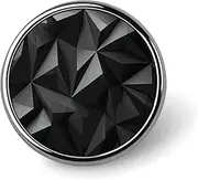 [QMNBTES] Black Geometric Custom Pins for Backpacks Fashion Lapel Pin for Suits Cute Hat Button Pins for Women Men Funny Bag Badge Pin Cool Vintage Brooches for Wedding Personalized Brooch Gift, Circular