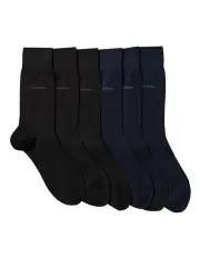 [Calvin Klein] Cotton Socks 6 Pack in Black/Navy