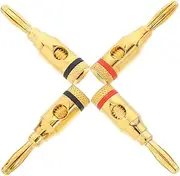 OSALADI Durable Signal Transmission Speaker Wire Connectors Gold Plated Banana Plugs for Home Theater Audio