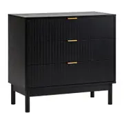 Cooper & Co. Apia 80cm Chest of 3 Drawers Black