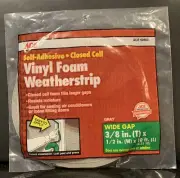 ACE Self-Adhesive Closed Cell Vinyl Foam Weatherstrip Gray 3/8” x 1/2” x 10 ft