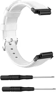 Mikinona 1PC Leather Band for Watch Forerunner Watch Band Watch Strap Bracelet Watches Forerunner 620 Bands Watch Band for Forerunner 235 smartwatch Band s20 Replace White Leather Strap