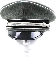 [ACTJ.M] German WWII WW2 Officer's Visor Cap Wool Made Green
