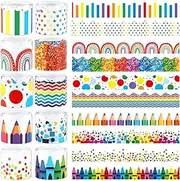 262Ft Colorful Confetti Bulletin Border Colorful Die-Cut Border Trim 10 Rolls Rainbow Classroom Border for Bulletin Board Rainbow Themed Bulletin Board Decorations for Home School Wall Decor