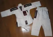 New VECTOR SPORTS Attila Series PREMIUM FIGHT GEAR White BRAZILIAN JIU JITSU K00