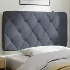 Dark Grey Velvet Headboard Cushion 107cm King Single Bed Foam Soft Decor