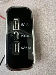 SET OF 5 CHROME 12 24v outlet 3 ports USB , type C PD 3.0 BUS CAR RV VAN BOAT