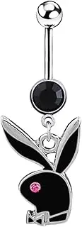 [FrEshn] Nose Ring Women Sexy Rhinestone Dangle Belly Button Chain Navel Piercing Ring Body Jewelry Waist Chain Button Puncture Jewelry Fake Nose Ring (Style : A5387-BK)
