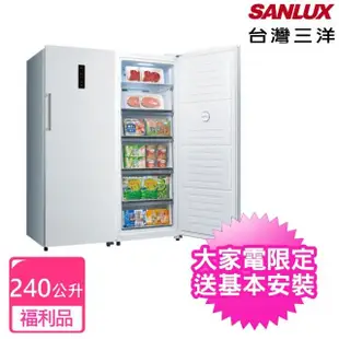 【SANLUX 台灣三洋】240公升變頻無霜直立式冷凍櫃福利品(WLK-238VF)