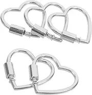JEWEDECO 5pcs Accessory Connector Bracelet Charms Jewelry Clasps for Bracelets Carabiner Cute Necklace Magnetic Clasp Necklace Pinch Clip Black Heart Shaped Key Ring Small Carabiner
