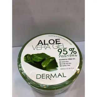 (魔力屋) 韓國 DERMAL 95% 蘆薈舒緩保濕凝凍 蘆薈凝膠 300ml 現貨 公司貨