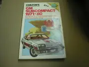 Chilton's Repair Manual 6935 GM Subcompact 1971-80 Monza Sunbird Vega Skyhawk