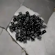 100-Pack Black Dice w/ White Pips Dots 16mm D6 Board Games Casino Math Gaming