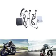 Motorcycle Intercom Host With Headphones Kit Helmet Wired Walkie Talkie j