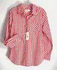 Vineyard Vines size 6 S Red Plaid Seabreeze Button Down Shirt Top Gingham Check