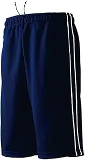 [Wundou] P2080-01 Piping Training Half Pants, Sweat Absorbent, Quick Drying, Jersey, Navy